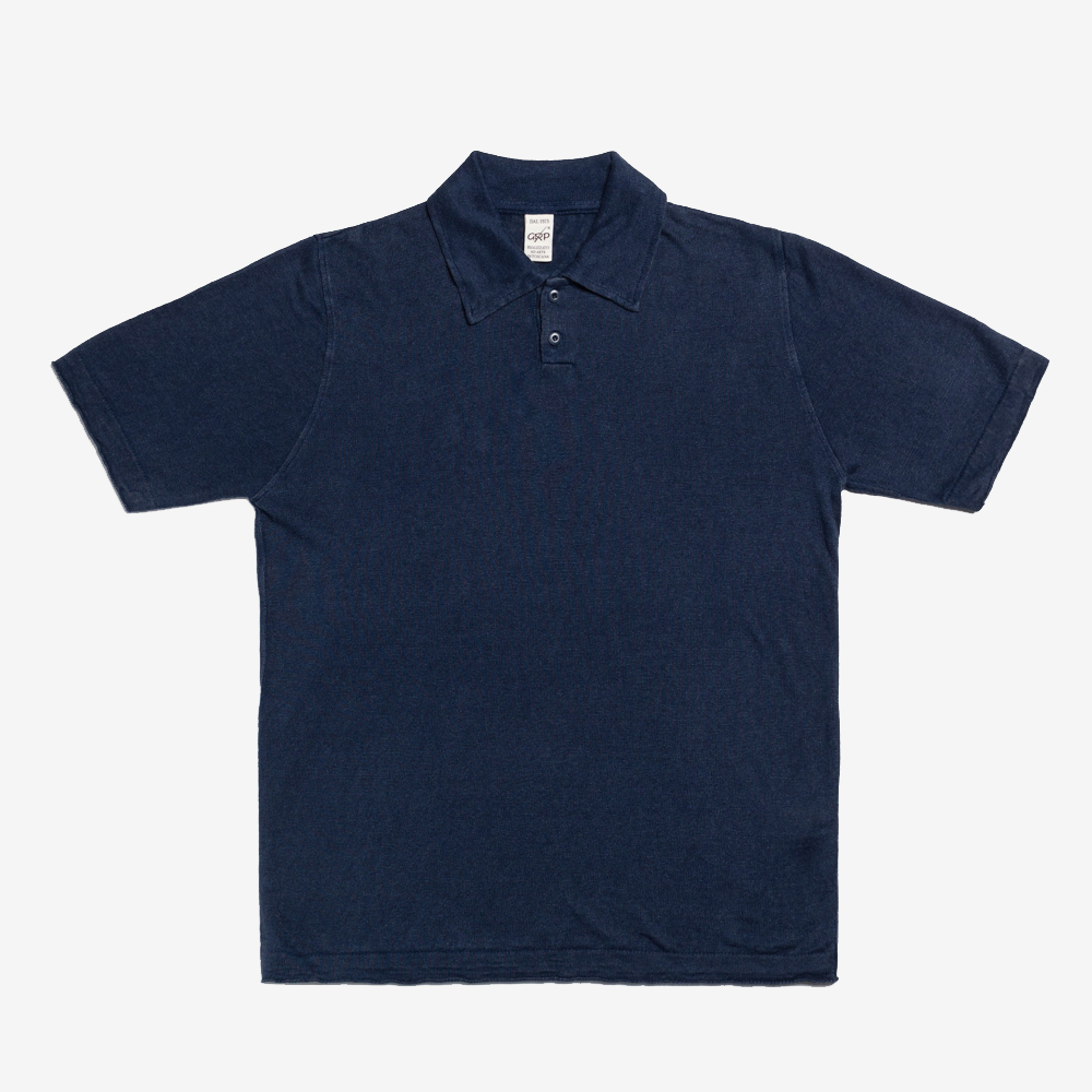G.R.P - New Short Sleeve Linen Polo Shirt (Ink)