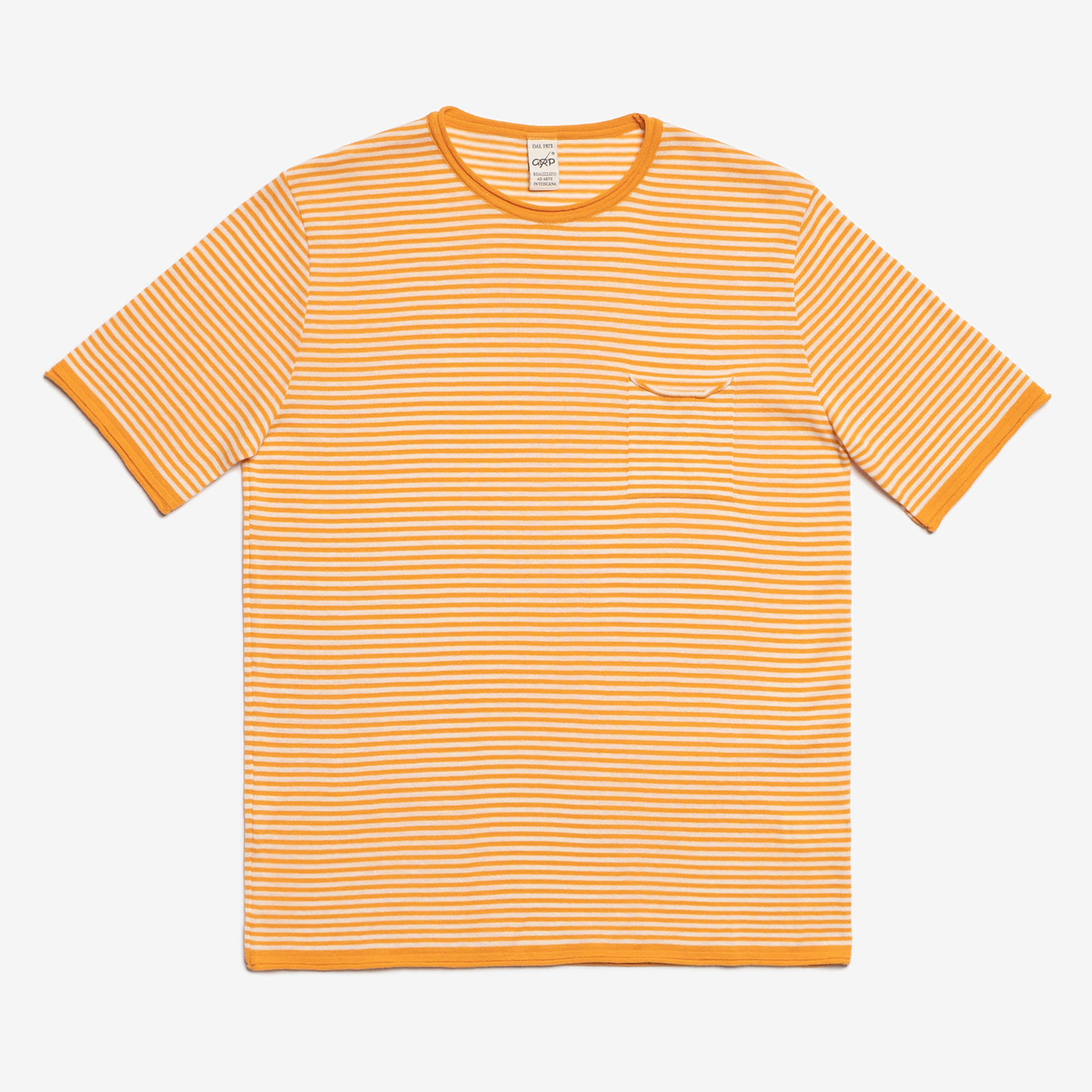 G.R.P - Pocket Stripe T-Shirt (Yellow/Ecru)
