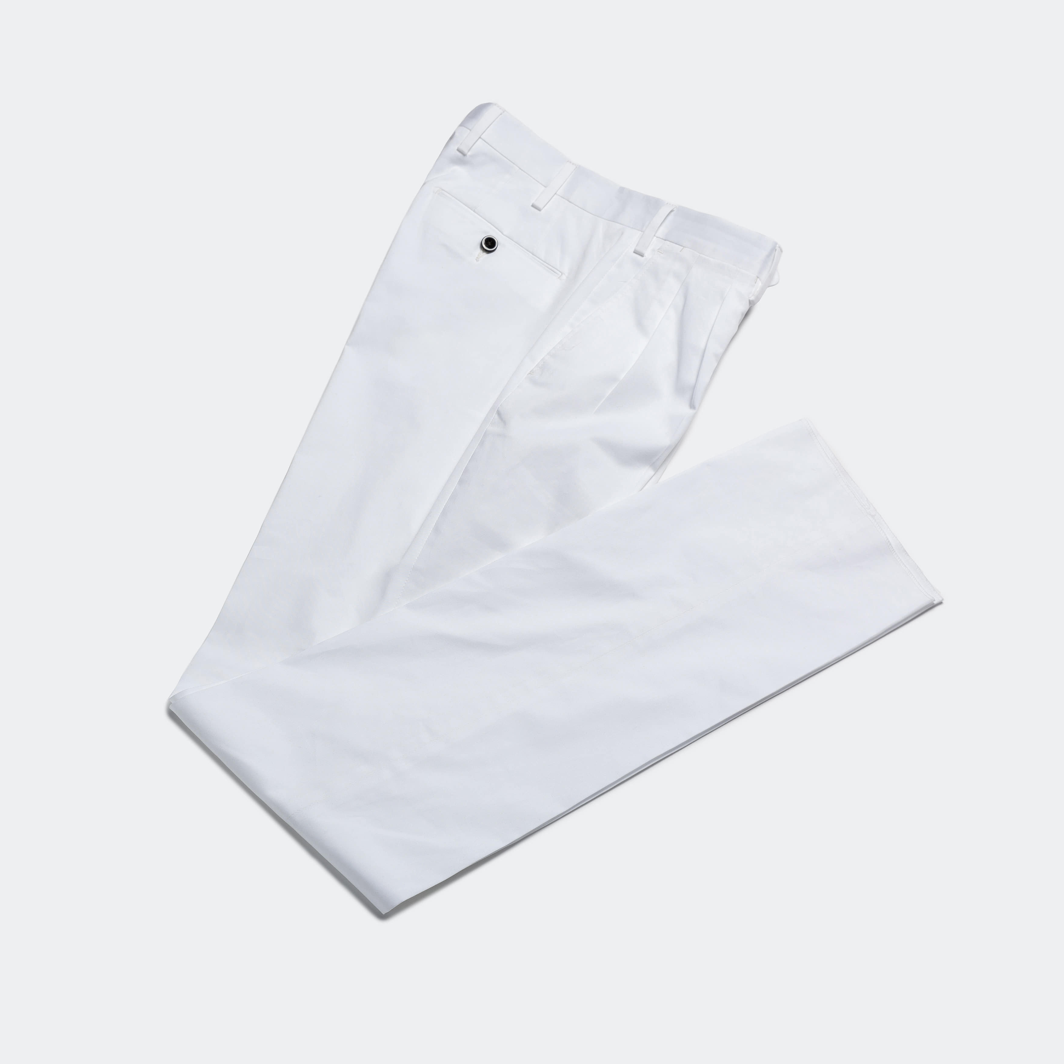 GERMANO - TWO TUCK STRETCH COTTON PANTS (WHITE)