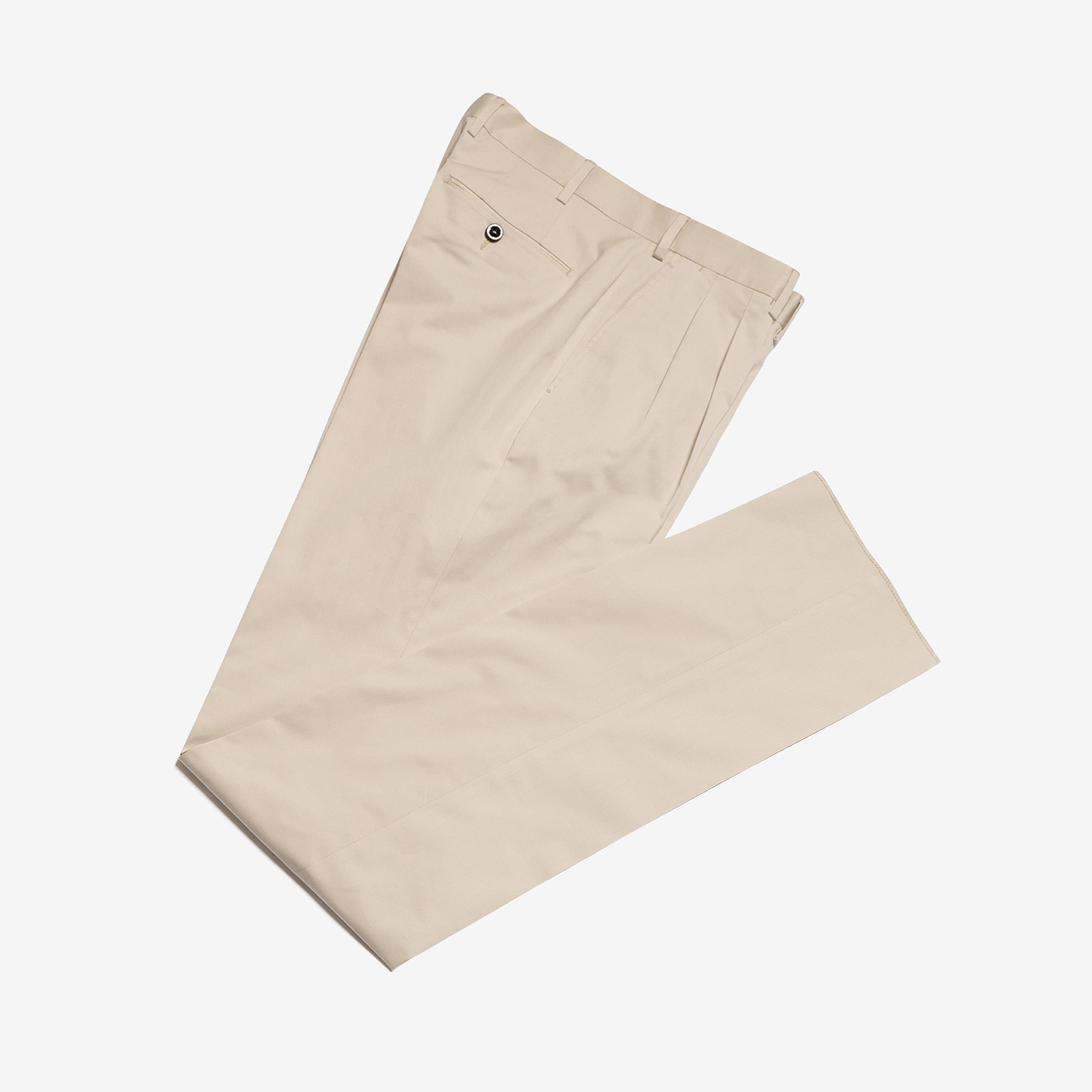 GERMANO - NEW TWO TUCK STRETCH COTTON PANTS (BEIGE)