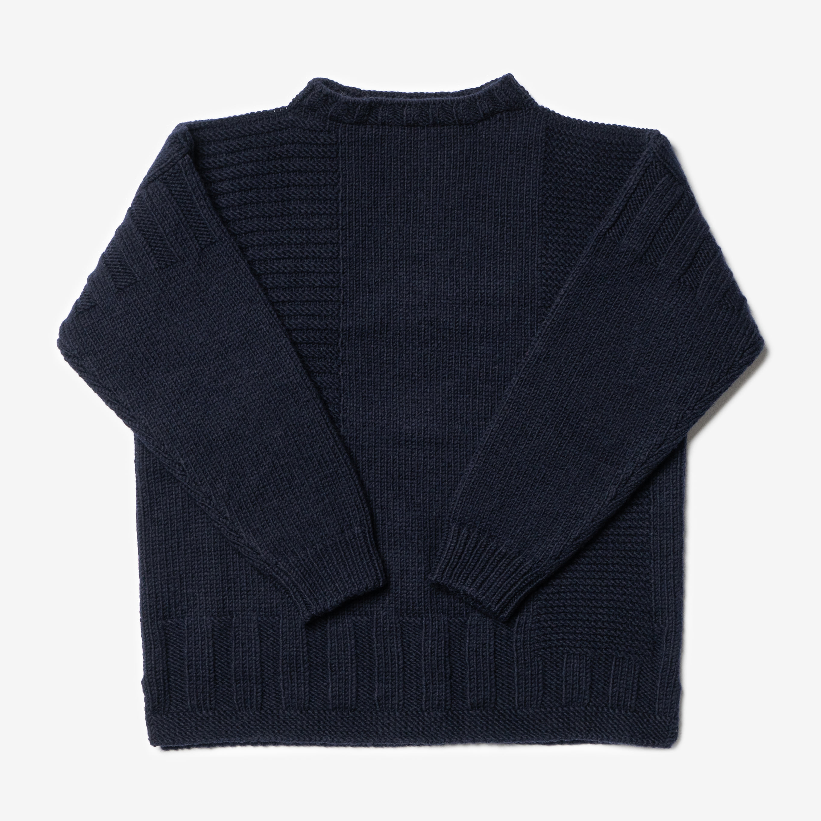 COOHEM - Knitted Big Guernsey Pullover (Navy)