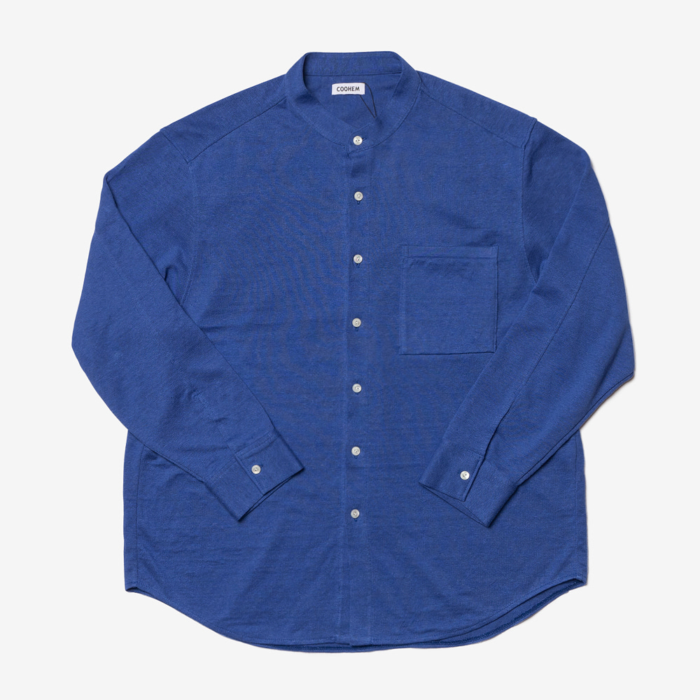 COOHEM - Learning Knit French Linen Shirt (Blue)