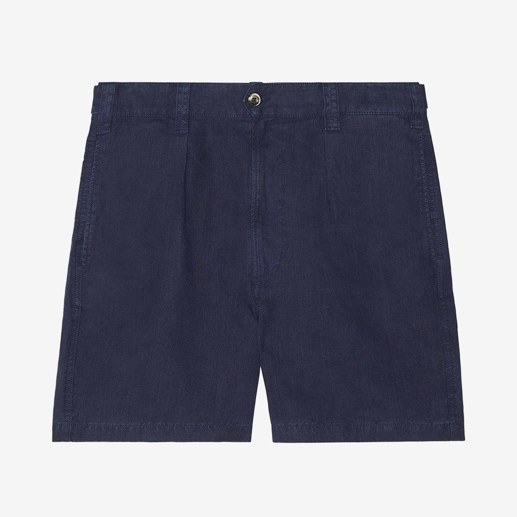 Drake&#039;s - Navy Linen Single-Pleat Shorts