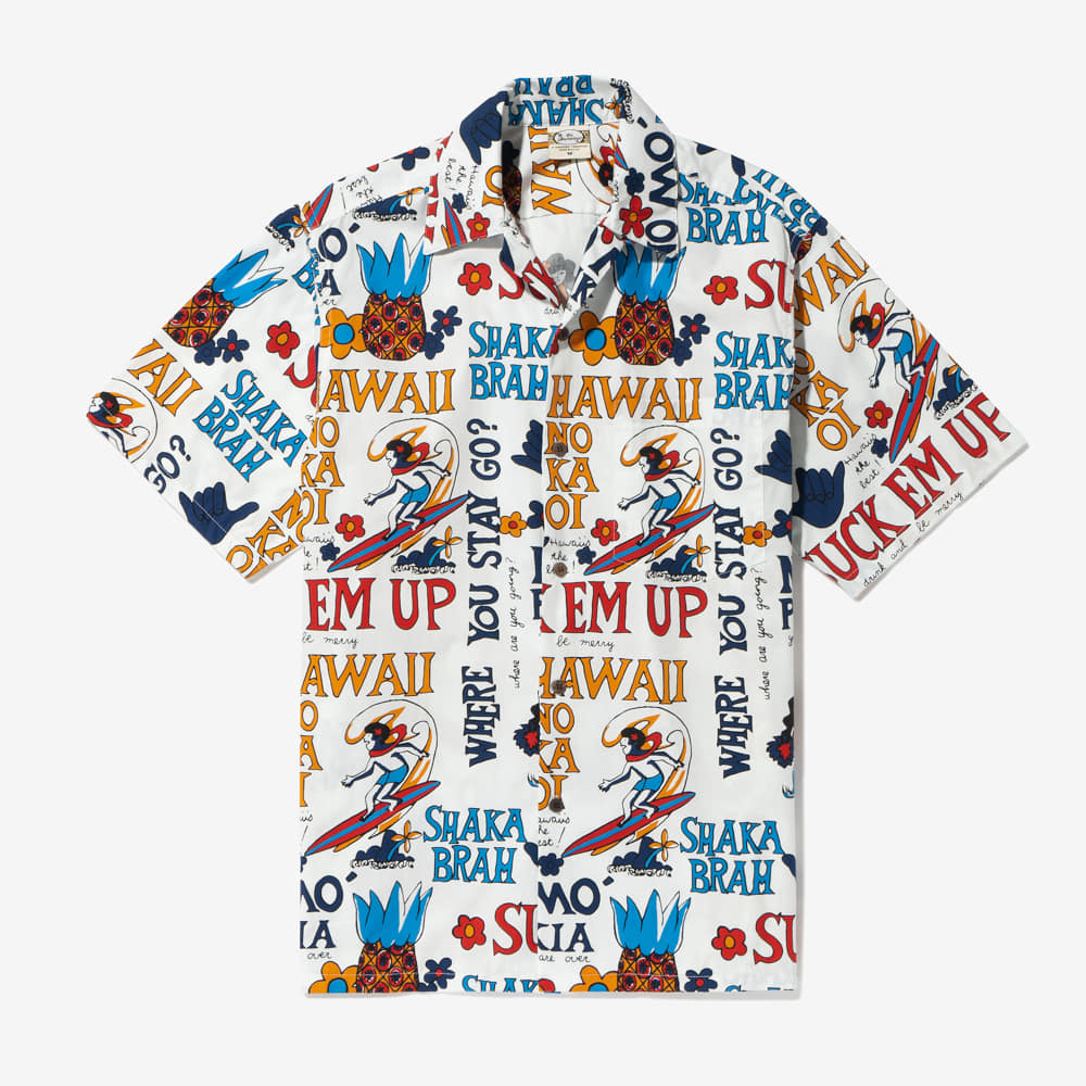 Go Barefoot - Aloha Shirts (Pidgin English, White)