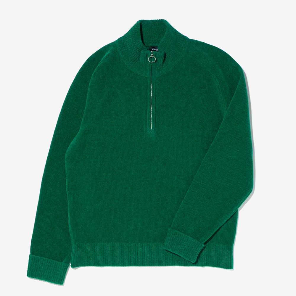 Drake&#039;s - Knit Quater Zip Jumper (Green)