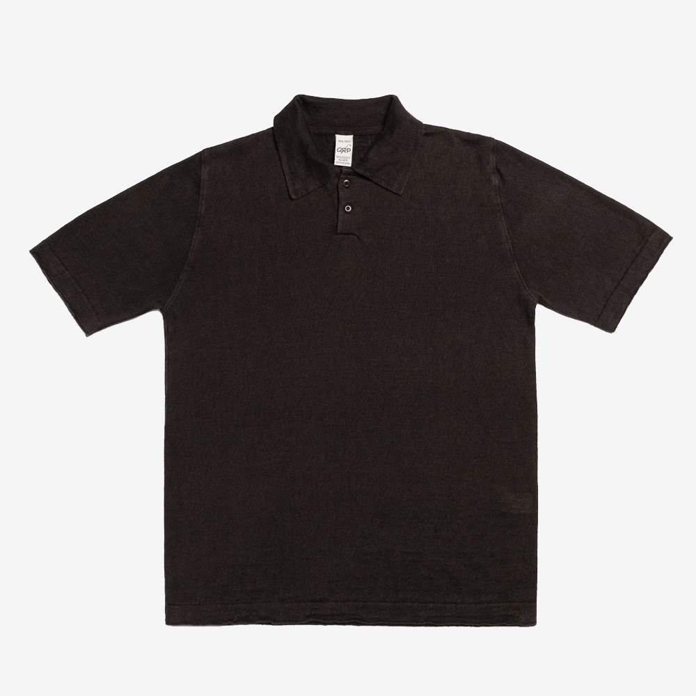 G.R.P - New Short Sleeve Linen Polo Shirt (Brown)