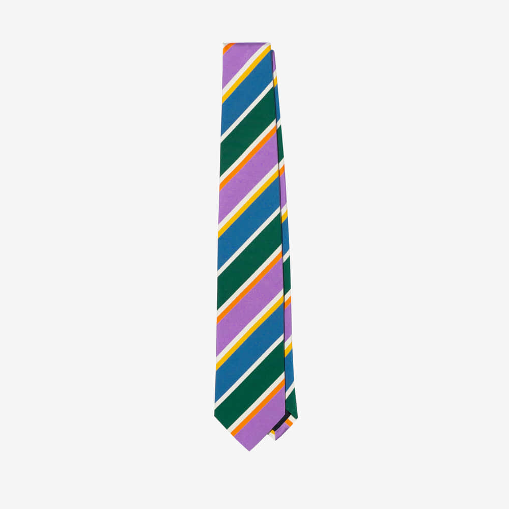 Drake&#039;s - Green Multi Stripe Silk Tipped Tie