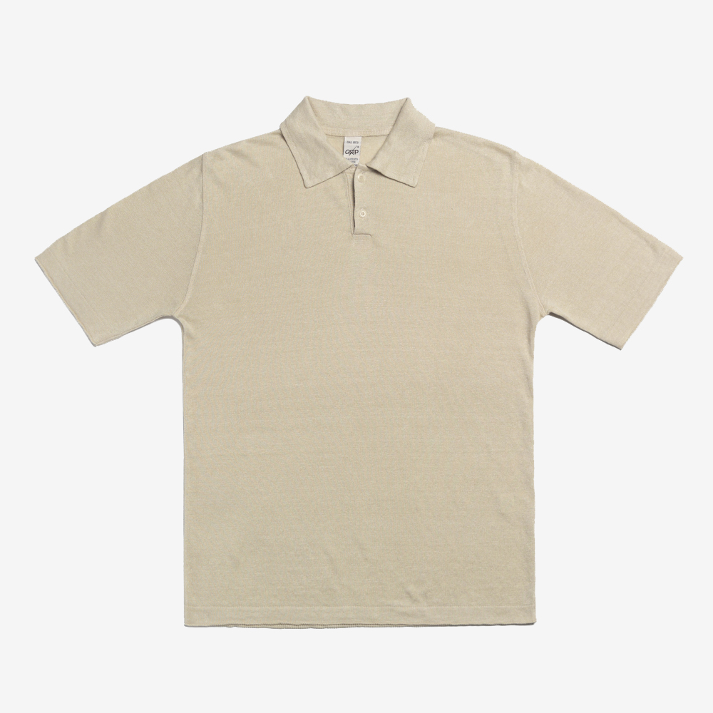 G.R.P - New Short Sleeve Linen Polo Shirt (Ecru)
