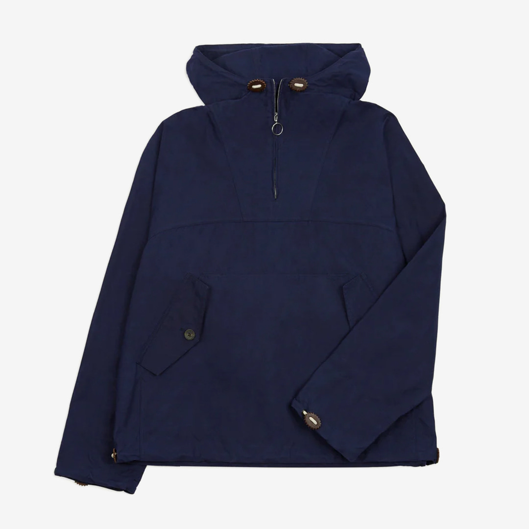 Drake&#039;s - Navy Waxed Cotton Surf Cagoule