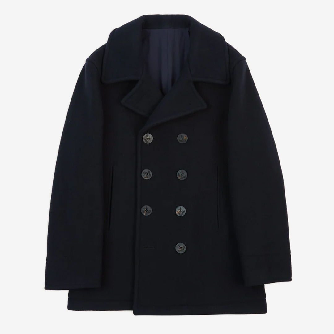 Drake&#039;s - Navy Wool Double-Breasted Peacoat