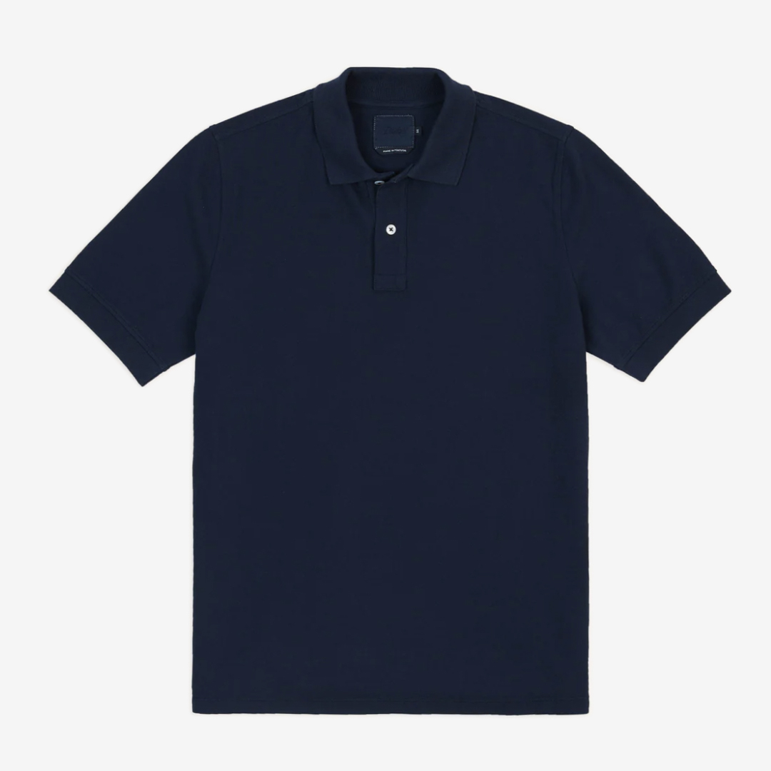 Drake&#039;s - Navy Piqué Cotton Polo Shirt
