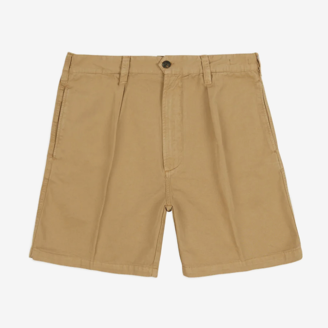 Drake&#039;s - Sand Cotton Twill Single-Pleat Shorts